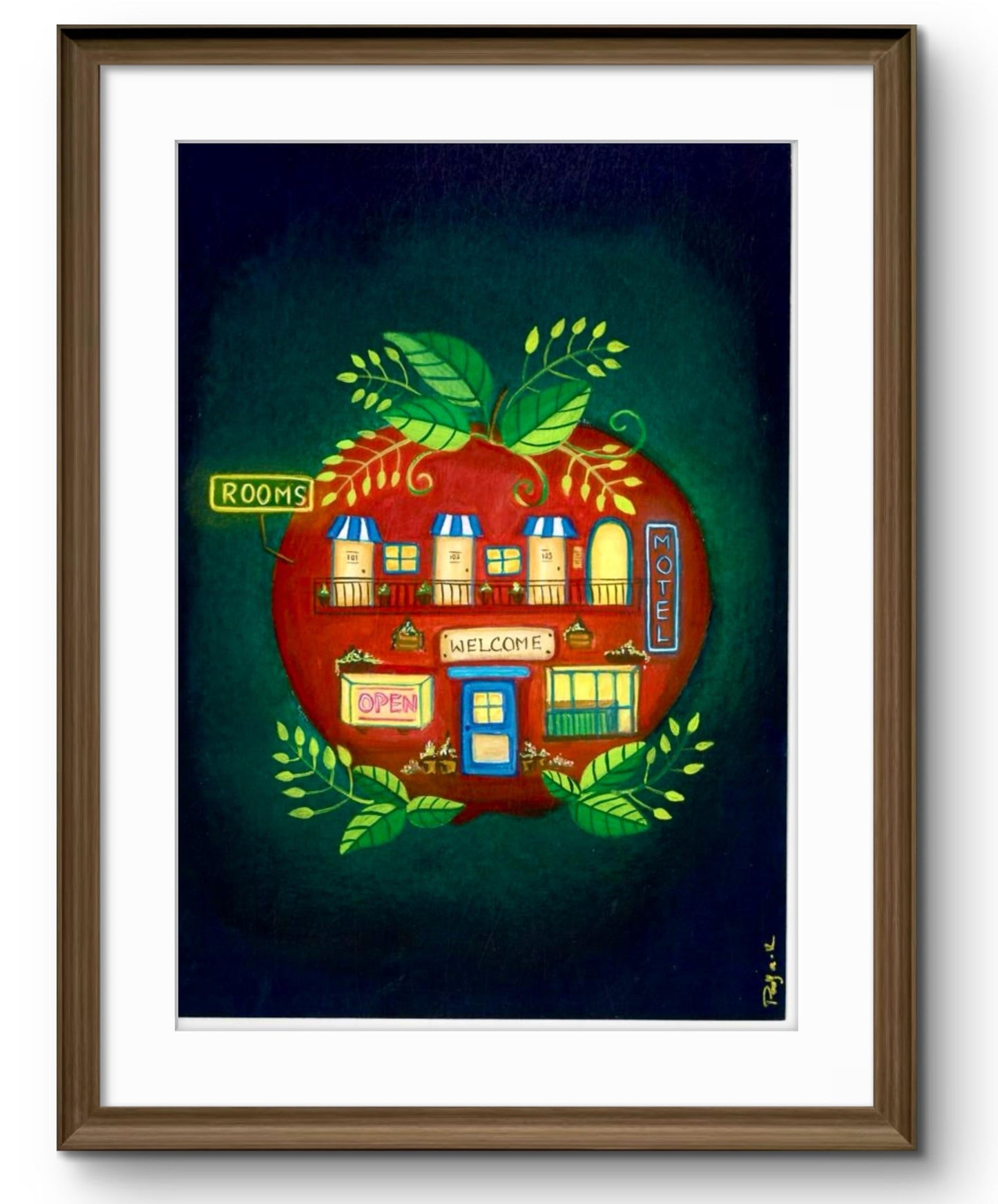 Apple Motel — Glowtown After Dark (Print)