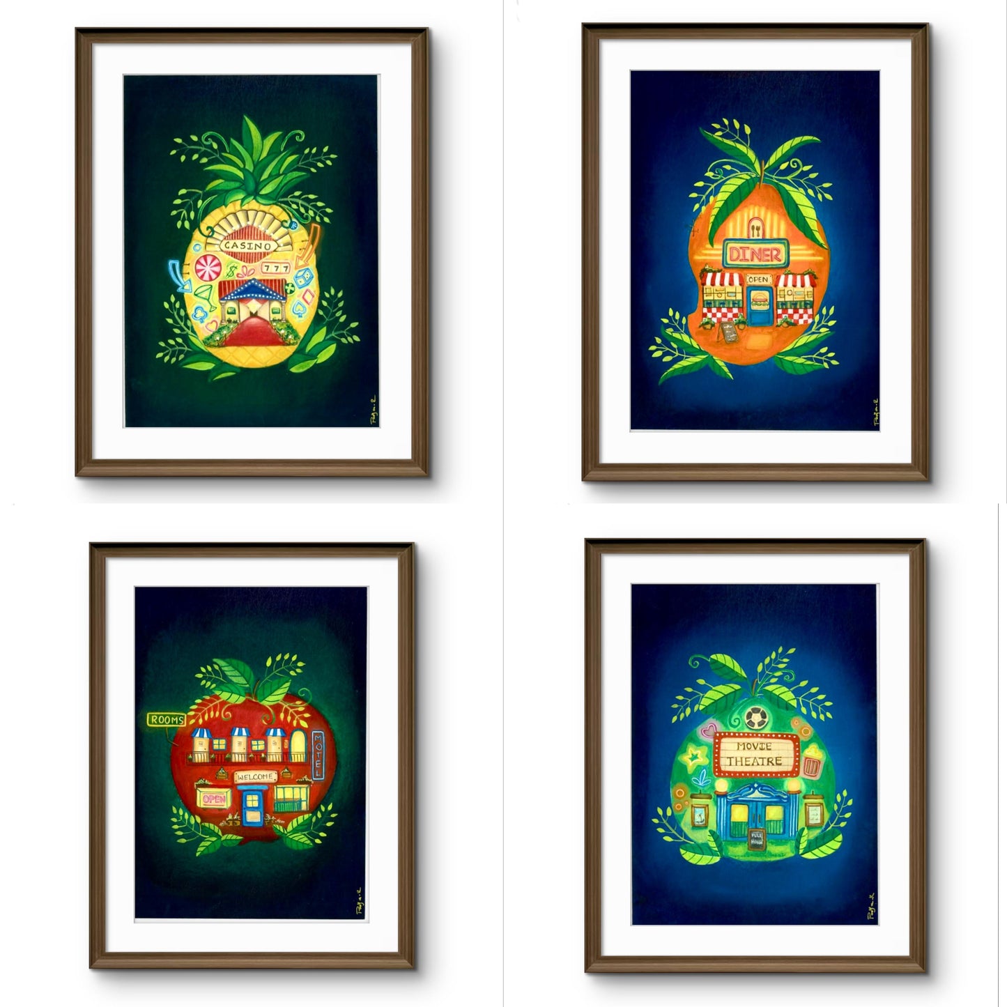 Apple Motel — Glowtown After Dark (Print)