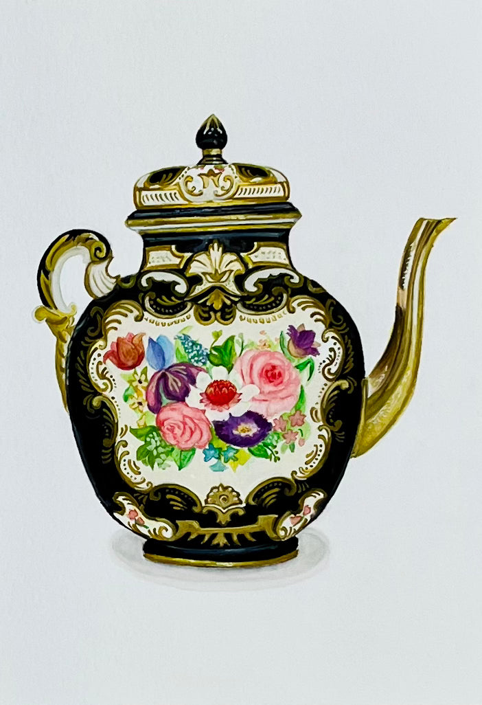 Porcelain Studies - Ornate Teapot (Print)
